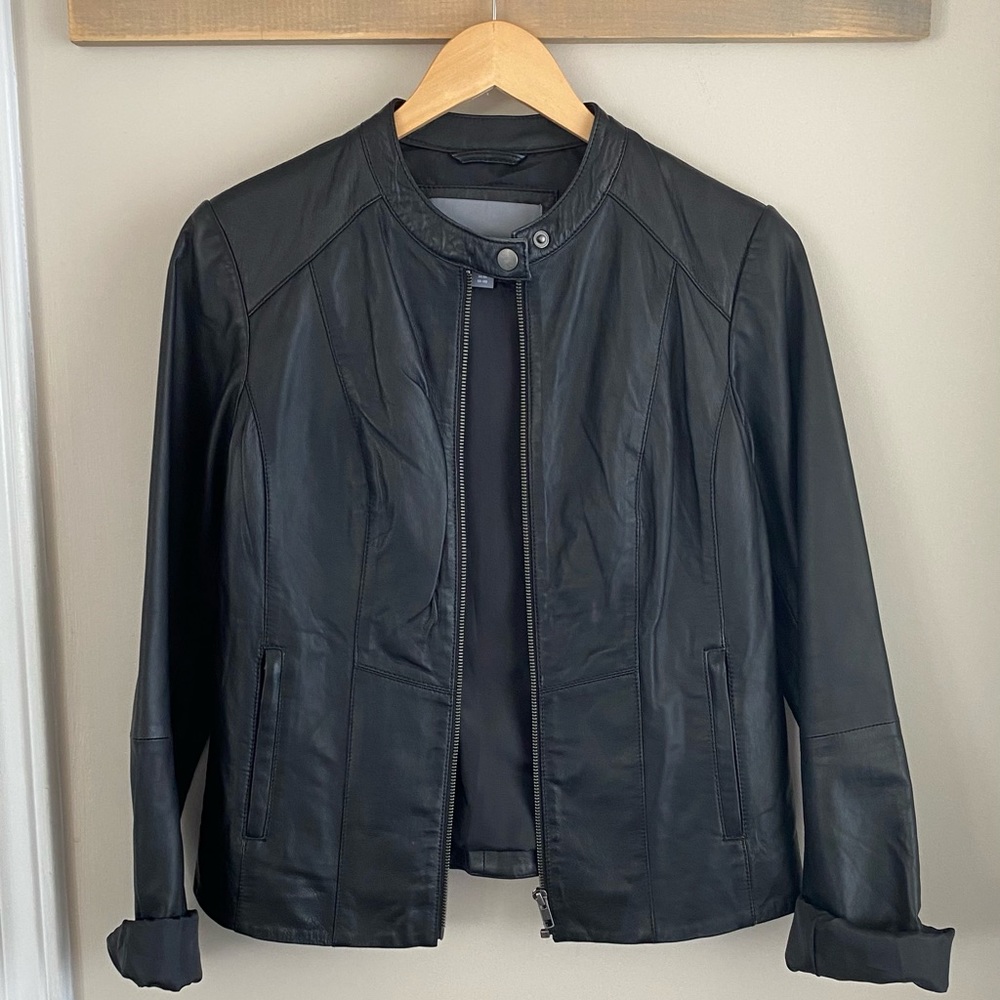 Black Moto Leather Jacket | Women’s Biker Style | Size M | Edgy Classic Jacket